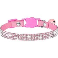 5 Pcs Collier pour chien et chat - Collier en velours doux et cristal - Rose