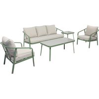 Salon de jardin 5 place en aluminium vert