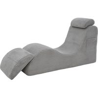 Moderner Freizeit-Sessel mit einzigartigem Design, ergonomisch geformt, aus hoch elastischem Kompressionsschaum. Abnehmbare Sitzauflage und Seitentasche für komfortables Sitzen im Alltag.Hellgrau