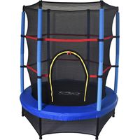 Trampolino Elastico per Bambini Outdoor Toys Happy Jump Blue Diametro 140 cm con Rete di Sicurezza