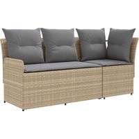 vidaXL Garden Armrest Sofa with Corner Sofa 2 Piece PE Rattan