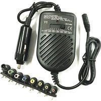 Chargeur universel 80 W pour voiture, compatible avec ordinateurs portables et portables.