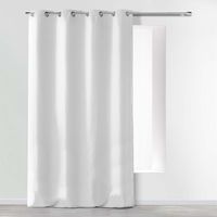 douceur d'Intérieur tenda a occhielli microfibra unita assoluto, Poliestere, Bianco, 280 x 140 cm