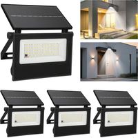 Jiubiaz 4X Lámpara solar exterior Aplique solar LED Iluminación exterior de jardín con detector de movimiento