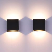 Axhup – Applique murale intérieure 6W – Étanchéité IP65 – Aluminium noir – Lumière blanche chaude 3000K – Dimensions 10x10x5cm – Décoration moderne pour salon et chambre