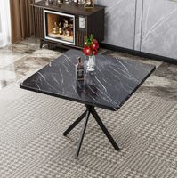 Table de salle à manger quadratisch Holz & Metall schwarz, platzsparend, für 4–6 Personen