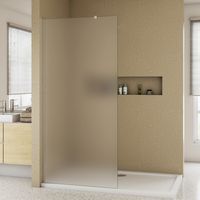 Duschwand 70x200cm mit Befestigungsstange die Klemme 73-120cm Walk In 10mm Nano ESG Milchglas Höhe 200cm