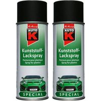 2 bombes de peinture automobile spécial plastique noir Auto-K