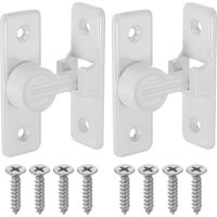 2Pcs Barn Door Lock, 90 Degree Flip Barn Door Lock for Single Hinged & Sliding Doors, Zinc Alloy Sliding Security Latch with Screws for Garden Bathroom Garage, White