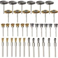 FENOPLASTICABrosse en laiton, 36 pièces, roues en fil d'acier, brosses, perceuse, outils rotatifs, polissage, outils rotatifs Dremel