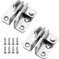 2pcs Door Latch Padlock Straight Open Hasp Padlock Latch Door Lock Small Stainless Steel Anti-Theft Bolt with 8 Tiny Screws Padlock Catch Applicable for Various Doors
