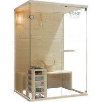 HOME DELUXE - Sauna traditionnel ARUNA M - Dimensions : env. 130 cm × 110 cm × 190 cm, bois : épicéa, verre de sécurité transparent 8 mm - poêle et accessoires pour sauna inclus
