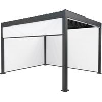 Anthracite Aluminium Pergola With White Blinds - 3m x 4m