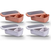 Lot de 4 Lunchbox Fackelmann Storage 1L Rouge et Beige