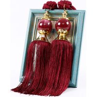 2 Packs Crochet de Rideau Décoratif Doux Délicat Support de Rideau pour Maison Hôtel Rouge Jujube