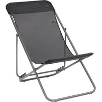 Transat Jardin Pliable - Chilienne Multi-positions - Largeur 52cm - Transatube 2 - Batyline® Iso - Noir - Lafuma Mobilier