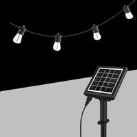 Catena Luminosa Pannello Solare 10mt Led Rgbw Con 10 Lampadine Esterni Giardino So-st-rgbw