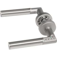 Levier de porte sans clé intérieur – Acier inoxydable – Verrouillage auto/manuel – 9 codes – Fonction blocage – Pour portes 3,5 à 8 cm – Effeff