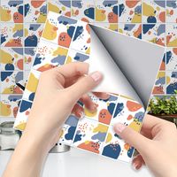6 Stück bunte Blumen-Bodenfliesen (20 x 20 cm) – selbstklebende Fliesen für Küche, Wohnzimmer, Badezimmer und Heimdekoration. PVC