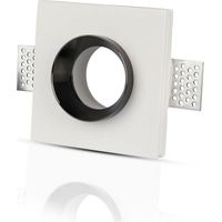 V-TAC VT-866 plafond carré gypse blanc encastré avec finition en métal noir pour led GU10-GU5.3 - SKU 3148