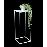 DanDiBo Blumenhocker Metall Weiß Eckig 70 cm Blumenständer Beistelltisch 96482 L Blumensäule Modern Pflanzenständer Pflanzenhocker