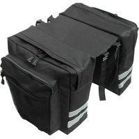 Lot de 2 sacoches de vélo pour vélo de montagne - En PVC étanche - Accessoire de vélo - Résistant à la déchirure - Bandes réfléchissantes à l'arrière - Convient pour les vélos, VTT, etc Noir