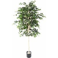 Bouleau artificiel en pot, H 210 cm, D 105 cm, feuillage vert