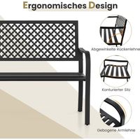 Banc de jardin en metal resistant aux intemperies pour banc de parc 2 3 places avec dossier et accoudoirs 127 x 62 x 86 cm noir 204994420