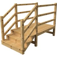 MILANO Außentreppe 3 geschlossene Stufen H54 cm - Podest L189 x B120 cm - Treppengeländer links und rechts - Podestgeländer links und rechts