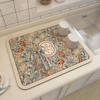 Lntyq Tapis Egouttoir Vaisselle, 30×40 cm Tapis de Drainage de Cuisine Super Absorbant, Tapis d'égouttement à Vaisselle de Plat
