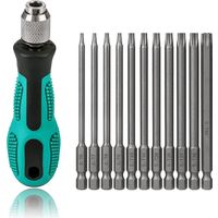 LaBlanc – T6-T40 Torx-Schraubendreher, 12-teilig, 100 mm lang, Torx-Magnet-Bit-Set mit T30 und Griff, 1/4 Zoll Sechskantschaft, Akku-Schraubendreher, Elektrowerkzeuge, T20, T25-Schraubendreher