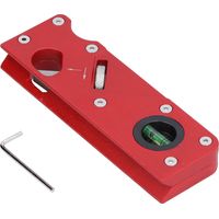 Rabot à dresser avec chanfrein 15,5x2,5x5,4cm, lame acier carbone, réglage par clé et bouton, couleur rouge.