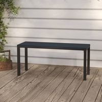 Vidaxl – Banc de jardin 110 cm acier et WPC noir – Résistant aux intempéries – Charge max 110 kg – Confortable pour 2 personnes