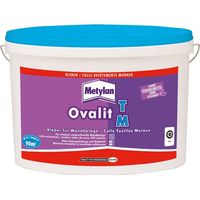 Colle multi-usage 18kg – Pour revêtements muraux papier, textile, PVC – Adhérence immédiate, transparente après séchage – Ovalit