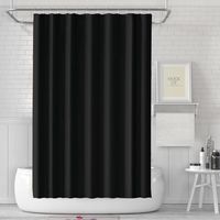 Rideau de Douche Anti-Moisissure 180 x 180 cm - Tissu Imperméable Lavable, 12 Anneaux, Noir Élégant