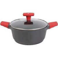 Casseruola da 24 cm con coperchio in vetro temperato e manici in silicone. Adatto all'induzione