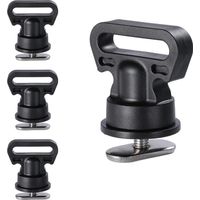 Kayak Track Mount Tie Downs, Track Mount Vertical Tie Down Points pour le chariot de kayak, refroidisseur, boîte à batterie, caisse de pêche, 4 paquets