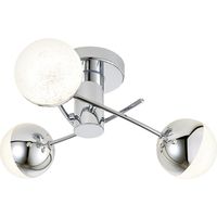 Forum Spa Rhodes Polished Chrome 100mm 3 Lamp LED Semi-Flush Ceiling Light - SPA-36302-CHR