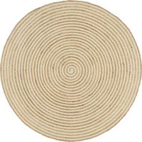vidaXL Tapis fait à la main Jute avec design de spirale Blanc 150 cm