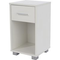 Bedside 1 Drawer White Gloss Bedroom Home Living Furniture Nightstand Unit