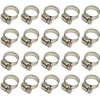 20 colliers de serrage, colliers de serrage réglables de 10 à 16 mm, colliers de serrage en acier inoxydable 304, colliers de serrage métalliques, pour tuyaux, gaz domestique, conduites d'eau familial