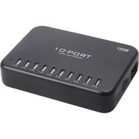 LVSUN 120W Smart 10-Port USB Ladestation 120 W 10x USB-A Schwarz Innenbereich