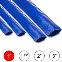 5M Layflat Discharge Drain Pump Hose Wolf 1" (25mm) PVC Submersible Pipe for Flood Water, Ponds