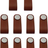 Poignée de meuble, poignée en cuir, poignée de meuble avec bouton marron, poignée d'armoire, poignée en cuir à boucle KLB