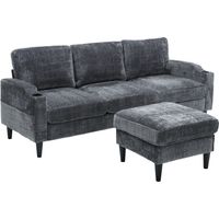 Canapé Modulaire Confortable Chenille Gris Flexible 4 places avec rangement ZIPSOFA Canapé