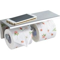 royaluxe- Norcks Porte-Papier Toilette, Support Mural En Acier Inoxydable, Double Rangement Pour Papier Toilette, Argent