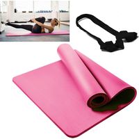 Rosa Yogamatte Rutschfest Extradick 15mm NBR Gymnastikmatte Schadstofffrei Fitnessmatte Rutschfest Sportmatte mit Tragegurt Dicke Phthalatenfrei für Yoga Pilates Gymnastik