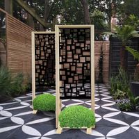 RANDOM - Paravent modulable - 70x190 cm - en bois et PVC - Couleur : noir