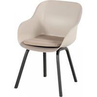 Hartman Le Soleil Element Dining Stuhl taupe mit schwarzem Gestell inkl. SEAQUAL Sitzkissen taupe