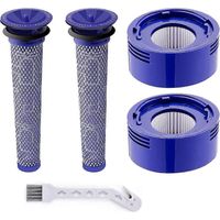 Filtre Nirvana pour Dyson, filtre de rechange pour Dyson V8 et V7, 2 préfiltres pour Dyson V6, V7 et V8, 2 postfiltres pour Dyson V7 et V8 avec kit de nettoyage